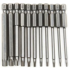 img 2 attached to Yakamoz 11 Piece Magnetic T6-T40 Torx Head Screwdriver Bit Set - Security Tamper Proof Star 6 Point - Drill Bits - Tools with 1/4 Inch Hex Shank, 3 Inch Length