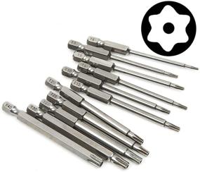 img 4 attached to Yakamoz 11 Piece Magnetic T6-T40 Torx Head Screwdriver Bit Set - Security Tamper Proof Star 6 Point - Drill Bits - Tools with 1/4 Inch Hex Shank, 3 Inch Length
