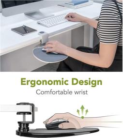 img 3 attached to 🐭 EHO Under-Desk Mouse Platform: Ergonomic Rotating 360° Mouse Tray, Slide Out Pad for Office (Platinum), Fits 1.5" Thick Desks