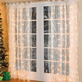 img 1 attached to 🎄 Enhance Your Space with Curtain Light: 8 Lighting Modes, Remote Control, USB Powered Waterproof Design - Perfect for Christmas Bedroom Party Wedding Home Garden Decorations (Warm White) (9.8ft X 6.5ft)