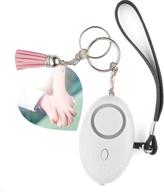 🔑 140db personal security alarm keychain with transparent heart-shaped acrylic blanks, led lights – ideal safety alarm for women, men, children, elderly logo