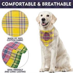 img 2 attached to Set of 3 Plaid Dog Bandanas: St. 🐶 Patrick's Day/Easter/Valentine's Day, Washable Triangle Scarf for Holidays, Pet Bibs