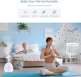 img 3 attached to 🌈 7 Color Night Light Humidifiers for Bedroom - UCAREAIR Auto Shut Off Humidifiers for Baby, Whisper-Quiet Cool Mist, 360°Mist Nozzle Air Humidifier for Kids, Nursery - 2L Capacity, 25H Runtime