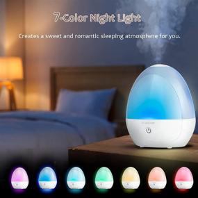 img 2 attached to 🌈 7 Color Night Light Humidifiers for Bedroom - UCAREAIR Auto Shut Off Humidifiers for Baby, Whisper-Quiet Cool Mist, 360°Mist Nozzle Air Humidifier for Kids, Nursery - 2L Capacity, 25H Runtime