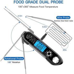 img 3 attached to 🌡️ Oven-Safe Digital Meat Thermometer by TaoQi - Perfect for Grill and Cooking, Kitchen Thermometer with 2 Probes for BBQ, Meat, Oil, Milk, and Temperature Control