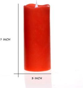 img 1 attached to 🕯️ Timer-Enabled Battery Operated 3D Moving Flame LED Candle for Home and Christmas Decoration - Red, 3x7 Inch