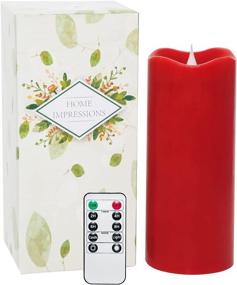 img 2 attached to 🕯️ Timer-Enabled Battery Operated 3D Moving Flame LED Candle for Home and Christmas Decoration - Red, 3x7 Inch