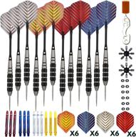 premium steel tip darts set - professional 12pc steel tip darts for dartboard - complete with high-quality brass barrels, durable shafts, o-rings, flights, protectors, sharpener, and wrench логотип