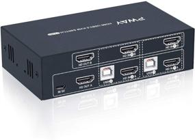 img 4 attached to 2-портовый двойной мониторный HDMI KVM переключатель с разрешением 4К @ 30 Гц, 2 USB 2.0 хаба, поддержкой беспроводной клавиатуры и мыши, переключение по горячим клавишам, без блока питания - в комплект входит 4 кабеля HDMI