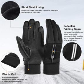 img 2 attached to 🧤 Winter Warm Zip Running Gloves - Thermal Outdoor Cold Weather Sport Cycling Bike Ski Touch Screen Driving Anti-Slip Mittens for Men Women: Stay Cozy and Active this Winter!