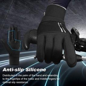 img 3 attached to 🧤 Winter Warm Zip Running Gloves - Thermal Outdoor Cold Weather Sport Cycling Bike Ski Touch Screen Driving Anti-Slip Mittens for Men Women: Stay Cozy and Active this Winter!