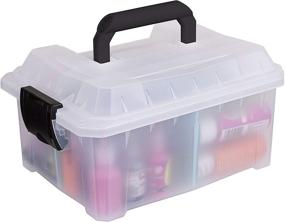 img 1 attached to 🎨 ArtBin 6817AG Sidekick Cube Carrying Case: Portable Art & Craft Organizer with Lift-Out Tray and Handle - Clear Plastic Storage Case [1]