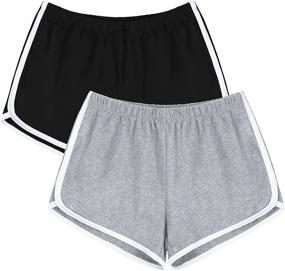 img 4 attached to 🩳 URATOT 2 Pack Cotton Sport Shorts: Ideal Yoga, Dance, and Athletic Summer Short Pants