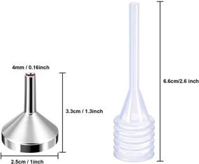 img 3 attached to 🔩 10 Pack Small Metal Funnels with 2 Pack Mini Pipette: Perfect for Filling Mini Bottles, Containers, Atomizers, Perfume, Liquid (Silver)