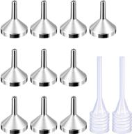 🔩 10 pack small metal funnels with 2 pack mini pipette: perfect for filling mini bottles, containers, atomizers, perfume, liquid (silver) logo