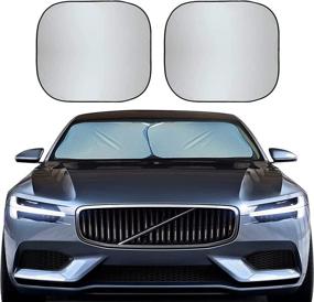 img 4 attached to 🌞 Ultimate Protection: EcoNour Foldable 2-Piece Car Windshield Sunshade - Blocks UV Rays, Durable 240T Polyester Sun Shield for Front Window - Medium (28 x 31 inches)