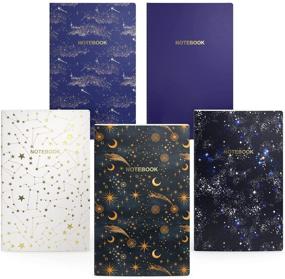 img 3 attached to 📚 Arteza Pocket Notebooks: Set of 5, 5 x 8 Inches, Constellation Designs - 2 Dotted, 2 Ruled, and 1 Blank Softcover Journal with Smooth Paper - Ideal Art Supplies for Writing and Sketching