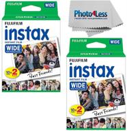 fujifilm wide instant film twin pack x2 (40 sheets) with bonus camera and lens cleaning cloth logo