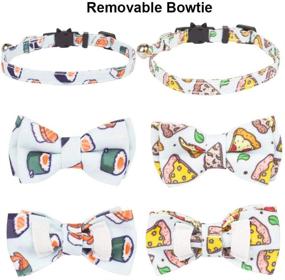 img 1 attached to 🐱 ADOGGYGO Cat Collar Breakaway with Cute Bow Tie Bell - 2 Pack: Stylish Kitten Collar Set with Removable Bowtie, Sushi, Donuts & More Patterns - Perfect for Your Feline Friend!