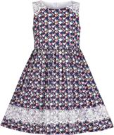 💜 sunny fashion girls dress: purple flower summer casual dress with lace in sizes 6-14 logo