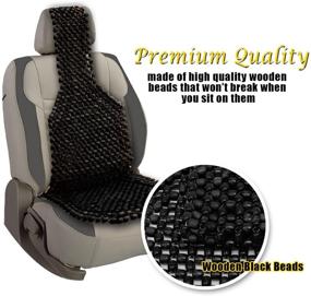 img 3 attached to 🚗 VaygWay Black Wood Beaded Car Seat Cover - Massage Comfort Cushion for Stress Relief - Double Strung Wooden Bead Cushion - Cooling and Fatigue Reduction - Universal Fit for Auto, SUV, Truck, Office, Home