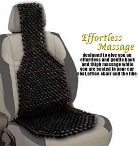 img 1 attached to 🚗 VaygWay Black Wood Beaded Car Seat Cover - Massage Comfort Cushion for Stress Relief - Double Strung Wooden Bead Cushion - Cooling and Fatigue Reduction - Universal Fit for Auto, SUV, Truck, Office, Home