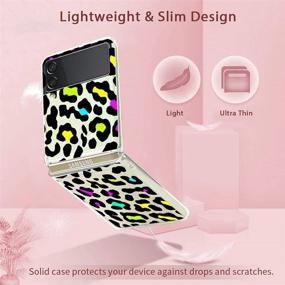 img 3 attached to 🐆 LSL Colorful Leopard Clear Cute Design Pattern Case for Samsung Galaxy Z Flip 3 5G - Shockproof Full Body Protection, Wireless Charging, Slim Phone Cover