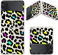 🐆 lsl colorful leopard clear cute design pattern case for samsung galaxy z flip 3 5g - shockproof full body protection, wireless charging, slim phone cover logo