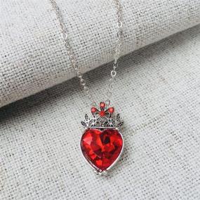 img 3 attached to 👑 IDOXE Evie Red Heart Necklace and Descendants 3 Crown Gold Tiara Jewelry Set - Queen of Hearts Eive Costume for Girls Teen Halloween" (Evie Jewelry Set with Enhanced SEO)