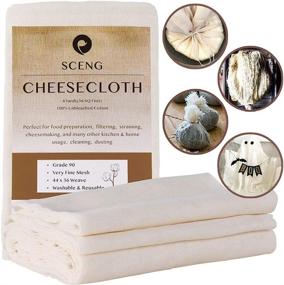 img 4 attached to 🧀 Premium Grade 90 Cheesecloth - Reusable, Unbleached Cotton Fabric, Ultra Fine Cheese Cloth for Cooking, Nut Milk Bag, Strainer, Filter - 36 Sq Feet (4 Yards)