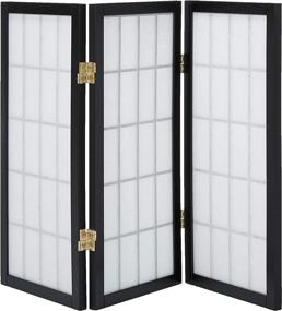 img 2 attached to Black Desktop Window Pane Shoji Screen - 2 ft. Tall - 3 Panels by Oriental Furniture