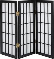 black desktop window pane shoji screen - 2 ft. tall - 3 panels by oriental furniture logo