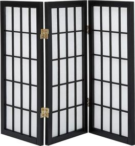 img 4 attached to Black Desktop Window Pane Shoji Screen - 2 ft. Tall - 3 Panels by Oriental Furniture