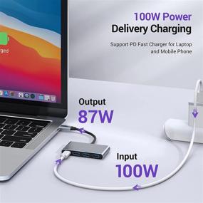 img 1 attached to 🔌 USB C Hub for MacBook Pro, MacBook Pro USB Adapter with 3 USB 3.0 Ports, PD 3.0 Port, USB C Port - Compatible with MacBook Pro/Air 2021-2018, iPad, Dell, Surface, ChromeBook and More