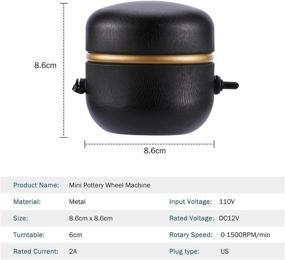 img 3 attached to Мини гончарный круг WICHEMI, регулируемая скорость, электрическая гончарная машина с подносом и 17-предметным набором инструментов для самоделок для детей, взрослых, начинающих и художников-керамистов - черный