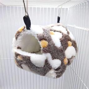 img 3 attached to 🐹 Cozy and Cute Hamster Love Pattern Hammock: Keep Your Small Pets Snug in SEIS Cotton Nest Mat for Squirrels, Chinchillas, and More!