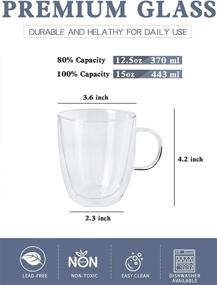 img 3 attached to ☕ Kanwone Glass Coffee Mugs for Elegant Cappuccinos