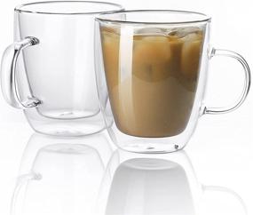 img 4 attached to ☕ Kanwone Glass Coffee Mugs for Elegant Cappuccinos