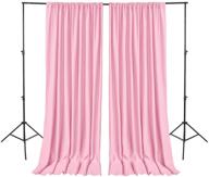 🎀 pink backdrop curtains for parties: enhance celebrations with polyester photography backdrop drapes for baby showers and weddings - set of 2 panels (5ftx7ft) logo