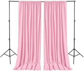 img 4 attached to 🎀 Pink Backdrop Curtains for Parties: Enhance Celebrations with Polyester Photography Backdrop Drapes for Baby Showers and Weddings - Set of 2 Panels (5ftx7ft)