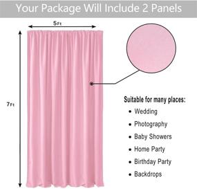 img 1 attached to 🎀 Pink Backdrop Curtains for Parties: Enhance Celebrations with Polyester Photography Backdrop Drapes for Baby Showers and Weddings - Set of 2 Panels (5ftx7ft)