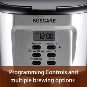 img 1 attached to BOSCARE 12 Cup Coffee Maker: Programmable Drip Coffee Machine with Auto Shut-off, Strength Control, Silver Black - Ultimate Brewing Convenience