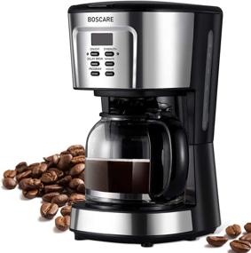 img 4 attached to BOSCARE 12 Cup Coffee Maker: Programmable Drip Coffee Machine with Auto Shut-off, Strength Control, Silver Black - Ultimate Brewing Convenience