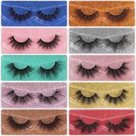 👁️ pack of 10 pairs faux mink 3d fluffy wispy eyelashes - 20mm false eyelashes with glamorous glitter eyelash boxes logo