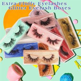 img 2 attached to 👁️ Pack of 10 Pairs Faux Mink 3D Fluffy Wispy Eyelashes - 20MM False Eyelashes with Glamorous Glitter Eyelash Boxes