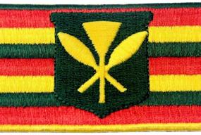 img 3 attached to 🌺 Hawaii Kanaka Maoli State Flag: Premium Iron-On Sew-On Patch with Kamehameha Embroidered Emblem