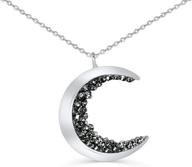 💎 stunning ondaisy rhodium crescent pendant necklace: perfect jewelry for girls logo