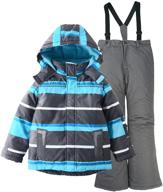 🧥 warm and cozy: m2c boys thicken hooded ski snowsuit jacket & pants for striped style logo