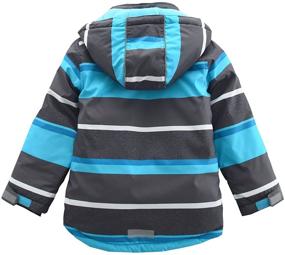 img 3 attached to 🧥 Warm and Cozy: M2C Boys Thicken Hooded Ski Snowsuit Jacket & Pants for Striped Style