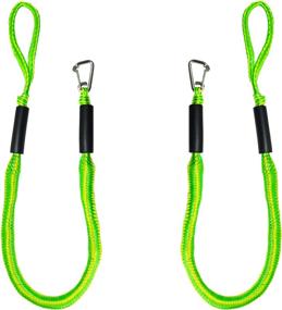img 4 attached to ⚓️ Bungee Boat Dock Lines - 4ft Green Dockline Mooring Rope - Boat Accessories for Docking - PWC Shock Cords for Boats, Kayaks, Jet Skis, Pontoon, Canoe, Power Boats - Wave Runner, SeaDoo, Watercraft - Set of 2